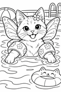 Fairy Cat Swimming